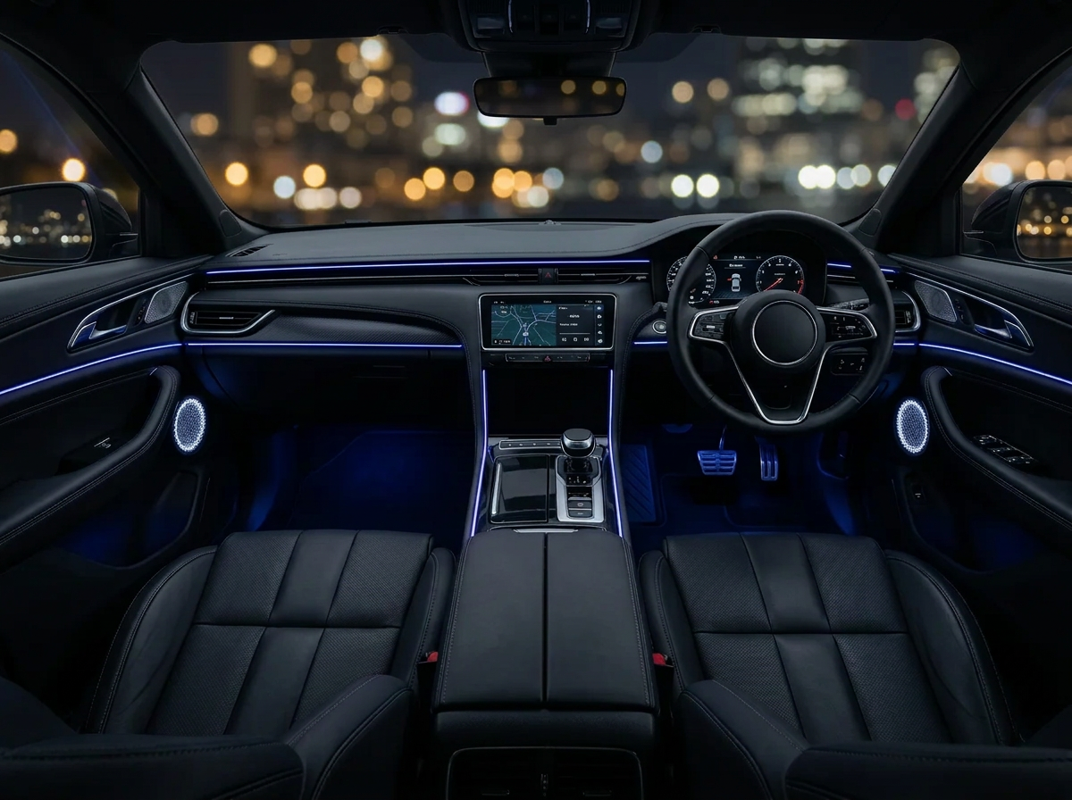 Car interior with the NIGHTSHIFT upgrade installed